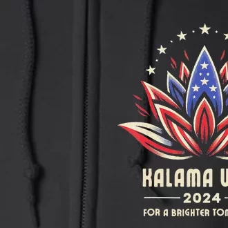 Harris Walz 2024 Presidential Campaign American Lotus Full Zip Hoodie