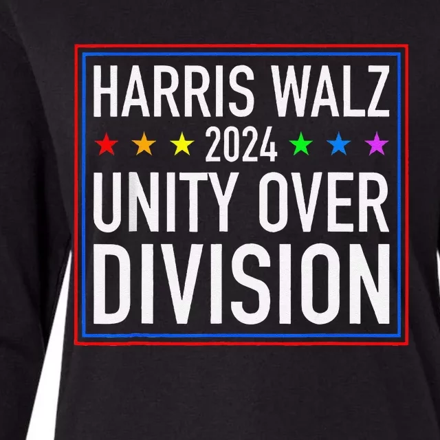 Harris Waltz 2024 Unity Over Division Womens Cotton Relaxed Long Sleeve T-Shirt