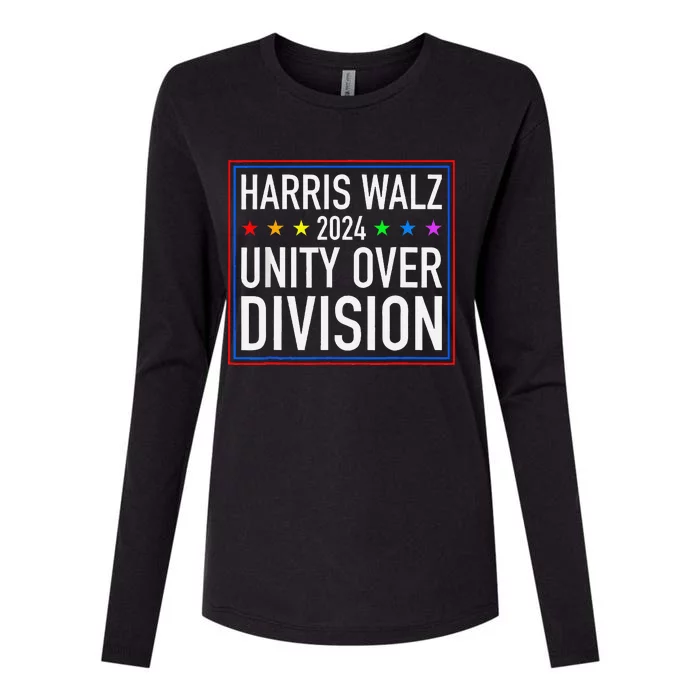 Harris Waltz 2024 Unity Over Division Womens Cotton Relaxed Long Sleeve T-Shirt