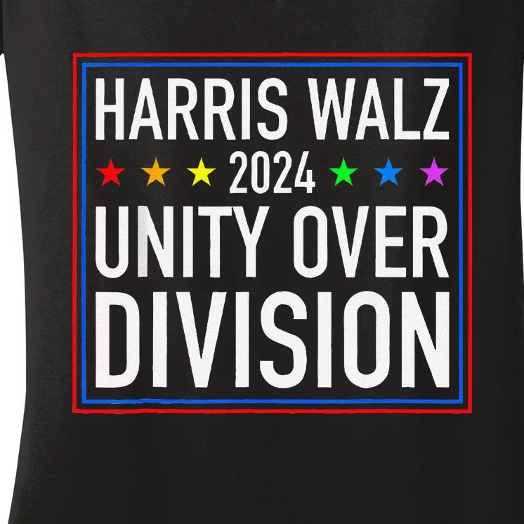 Harris Waltz 2024 Unity Over Division Women's V-Neck T-Shirt