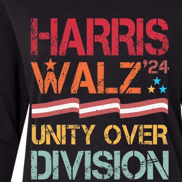 Harris Waltz 2024 Unity Over Division Womens Cotton Relaxed Long Sleeve T-Shirt