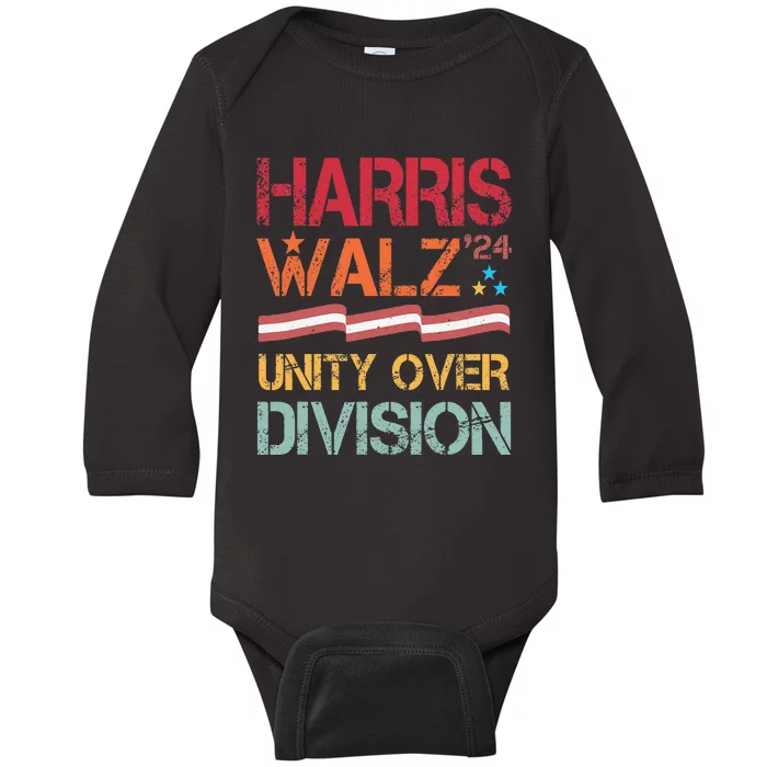 Harris Waltz 2024 Unity Over Division Baby Long Sleeve Bodysuit