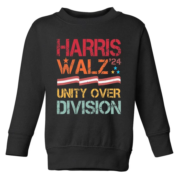 Harris Waltz 2024 Unity Over Division Toddler Sweatshirt