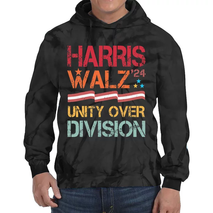 Harris Waltz 2024 Unity Over Division Tie Dye Hoodie