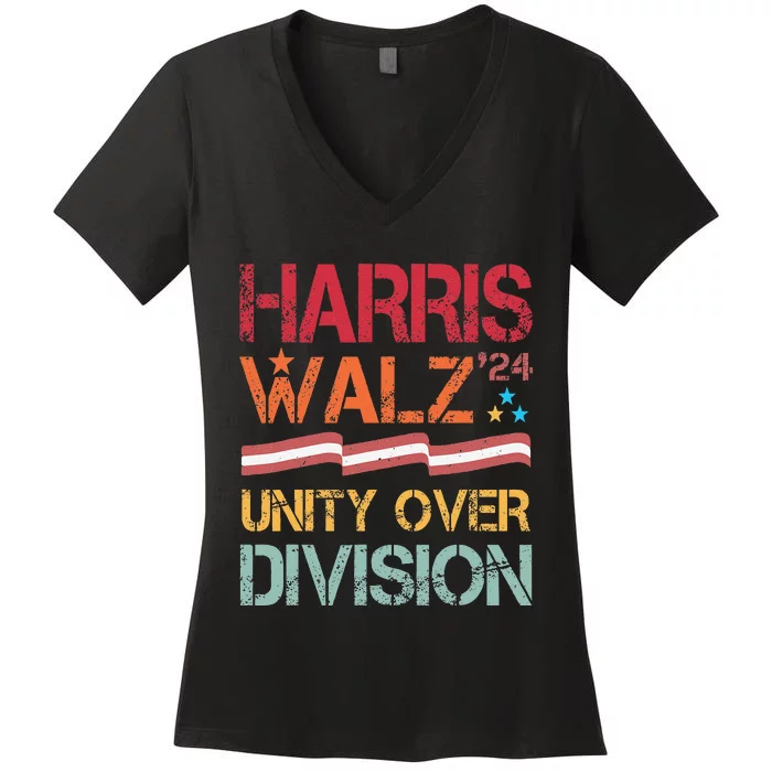 Harris Waltz 2024 Unity Over Division Women's V-Neck T-Shirt