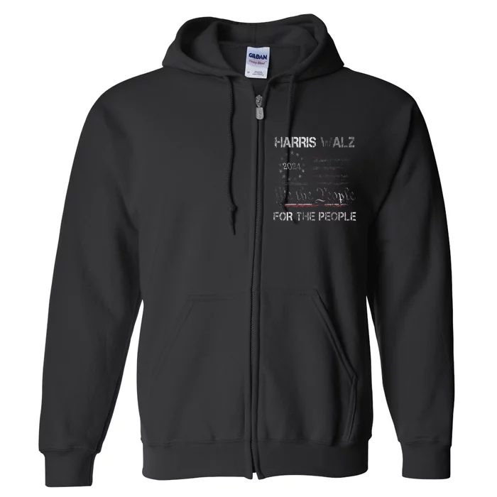 Harris Waltz 2024 For The People Kamala Harris Tim Waltz Full Zip Hoodie