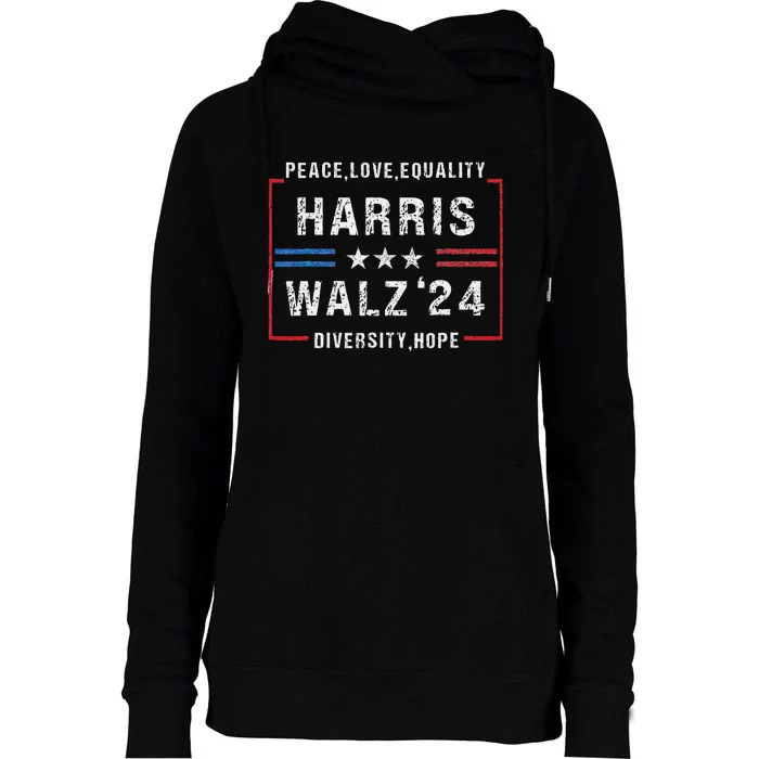 Harris Waltz 2024 Election Kamala Harris Tim Walz Waltz 2024 Womens Funnel Neck Pullover Hood