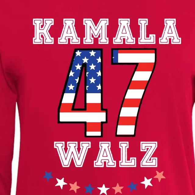 Harris Walz 2024 Kamala Rally Womens Cotton Relaxed Long Sleeve T-Shirt