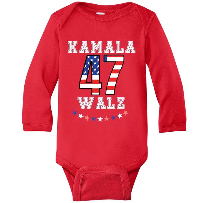 Harris Walz 2024 Kamala Rally Baby Long Sleeve Bodysuit