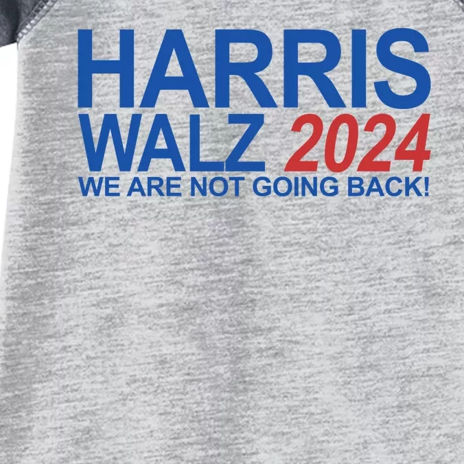 Harris Walz 2024 We Are Not Going Back Political Infant Baby Jersey Bodysuit