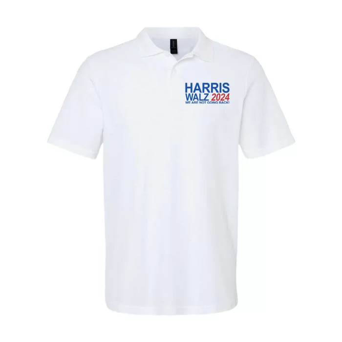 Harris Walz 2024 We Are Not Going Back Political Softstyle Adult Sport Polo