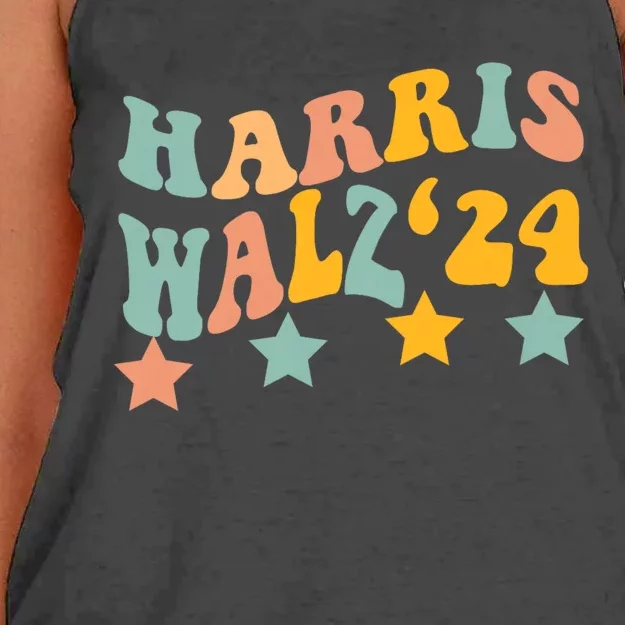 Harris Walz 2024 President Election Harris Waltz Women's Knotted Racerback Tank