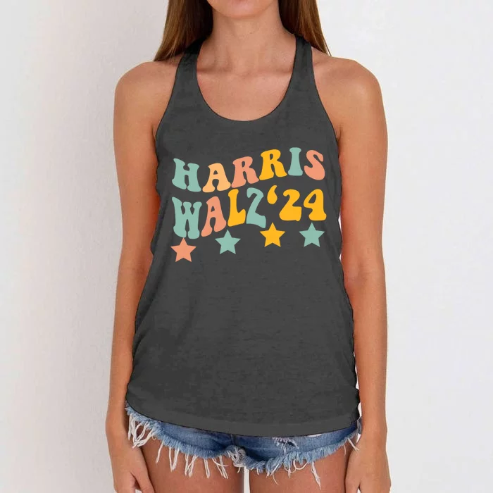 Harris Walz 2024 President Election Harris Waltz Women's Knotted Racerback Tank