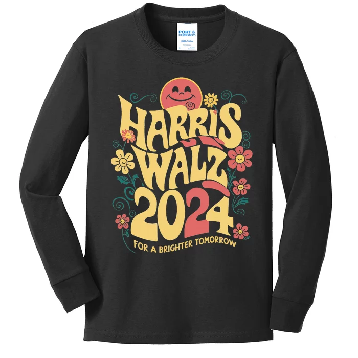 Harris Walz 2024 Kids Long Sleeve Shirt