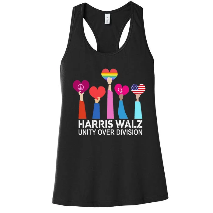 Harris Waltz 2024 Unity Over Division Vintage Flag Women's Racerback Tank