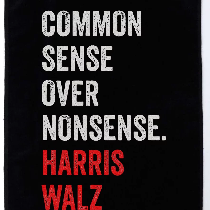 Harris Walz 2024 Common Sense Over Nonsense Platinum Collection Golf Towel