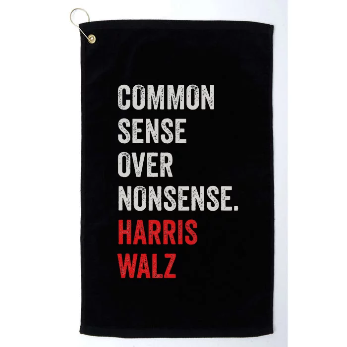 Harris Walz 2024 Common Sense Over Nonsense Platinum Collection Golf Towel