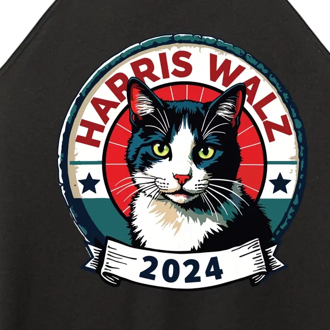 Harris Walz 2024 Funny Cat Election Kamala Harris Tim Waltz Women’s Perfect Tri Rocker Tank