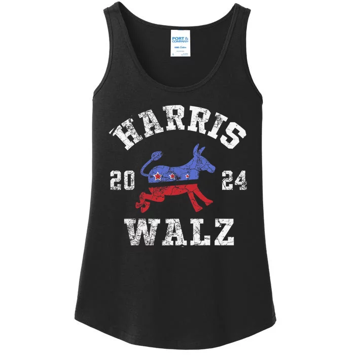 Harris Waltz 2024 Election Kamala Harris Tim Waltz 2024 Ladies Essential Tank