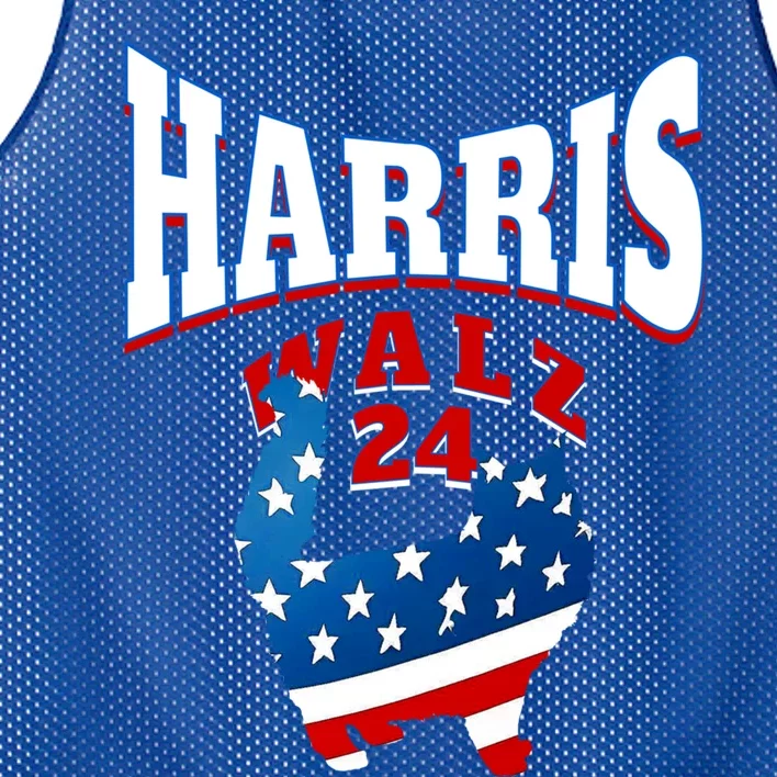 Harris Walz 2024 S Patriotic Cat Great Gift Mesh Reversible Basketball Jersey Tank