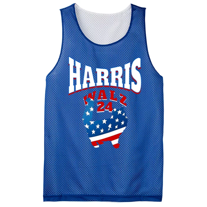 Harris Walz 2024 S Patriotic Cat Great Gift Mesh Reversible Basketball Jersey Tank