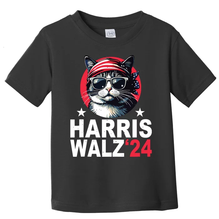 Harris Waltz 2024 Cat Lady Kamala Harris Tim Walz Waltz Toddler T-Shirt