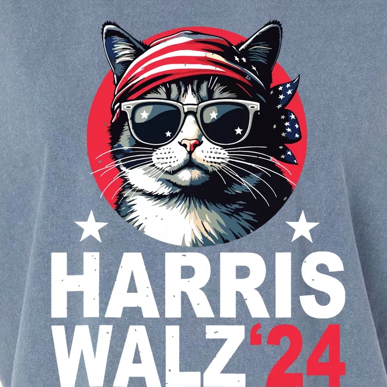 Harris Waltz 2024 Cat Lady Kamala Harris Tim Walz Waltz Garment-Dyed Women's Muscle Tee