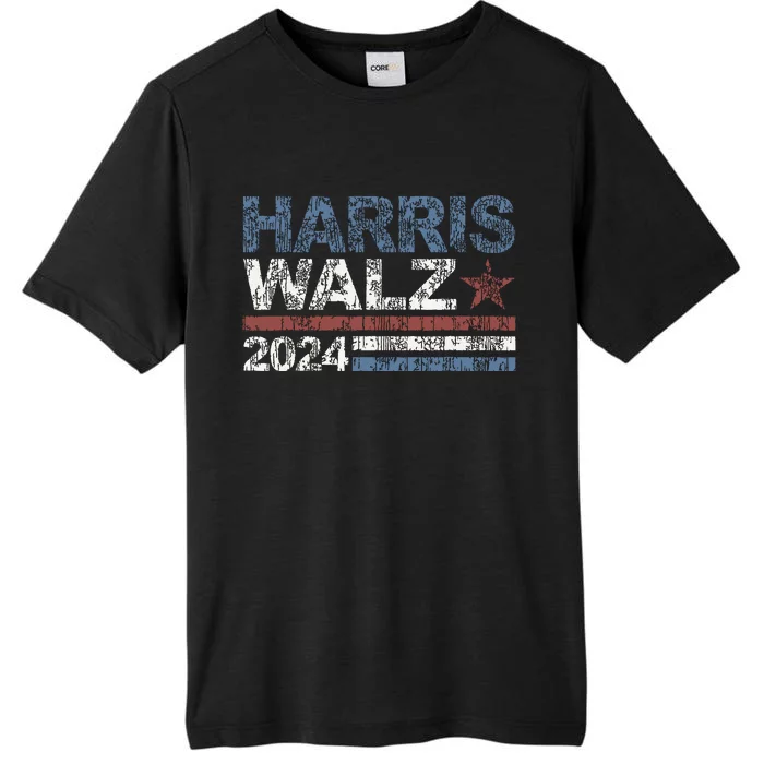 Harris Walz 2024 President Election Vintage Retro Stripe ChromaSoft Performance T-Shirt