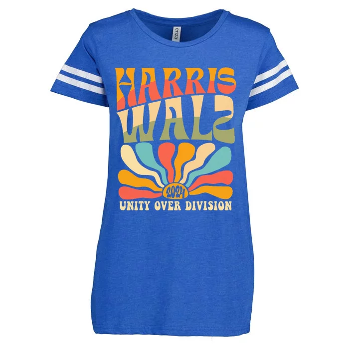 Harris Waltz 2024 Unity Over Division Boho Aesthetic Enza Ladies Jersey Football T-Shirt