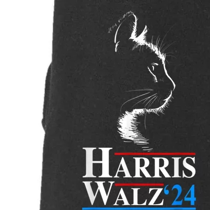 Harris Waltz 2024 Election Funny Cat Kamala Harris Tim Walz Doggie 3-End Fleece Hoodie