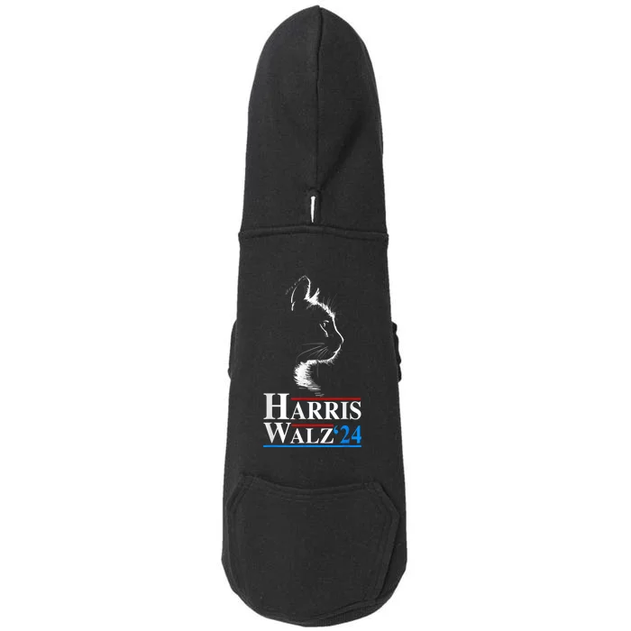 Harris Waltz 2024 Election Funny Cat Kamala Harris Tim Walz Doggie 3-End Fleece Hoodie