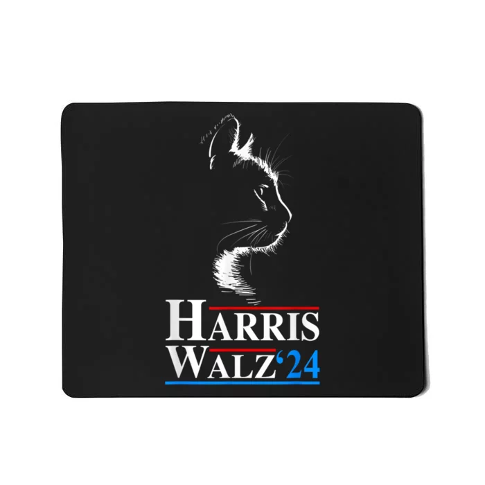 Harris Waltz 2024 Election Funny Cat Kamala Harris Tim Walz Mousepad