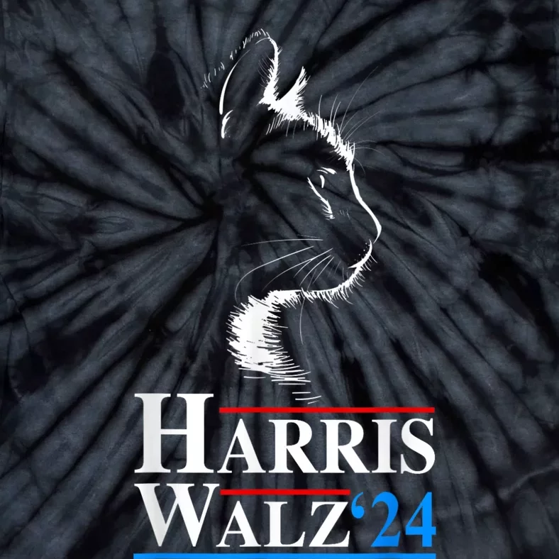 Harris Waltz 2024 Election Funny Cat Kamala Harris Tim Walz Tie-Dye T-Shirt