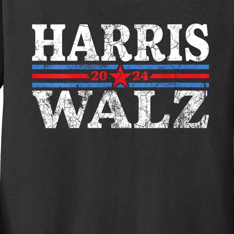 Harris Walz 2024 Election Kamala Harris Tim Waltz 2024 Kids Long Sleeve Shirt