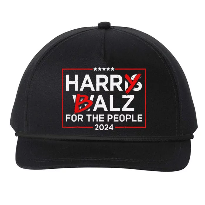 Harris Walz 24 Harry Balz For The People 2024 Democratics Snapback Five-Panel Rope Hat