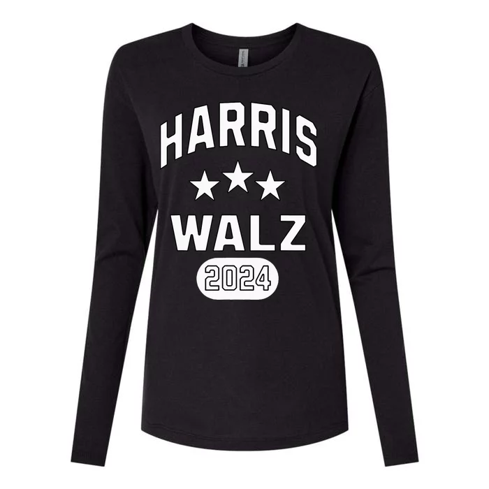 Harris Walz 2024 For President Stars Kamala Harris Tim Walz Womens Cotton Relaxed Long Sleeve T-Shirt