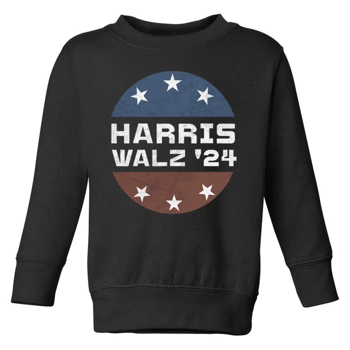 Harris Walz 2024 Campaign For President Patriotic Kamala Toddler Sweatshirt