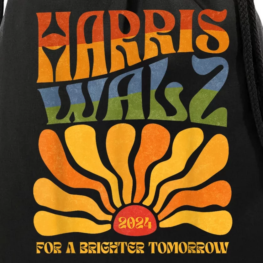 Harris Waltz 2024 For A Brighter Tomorrow Boho Aesthetic Drawstring Bag