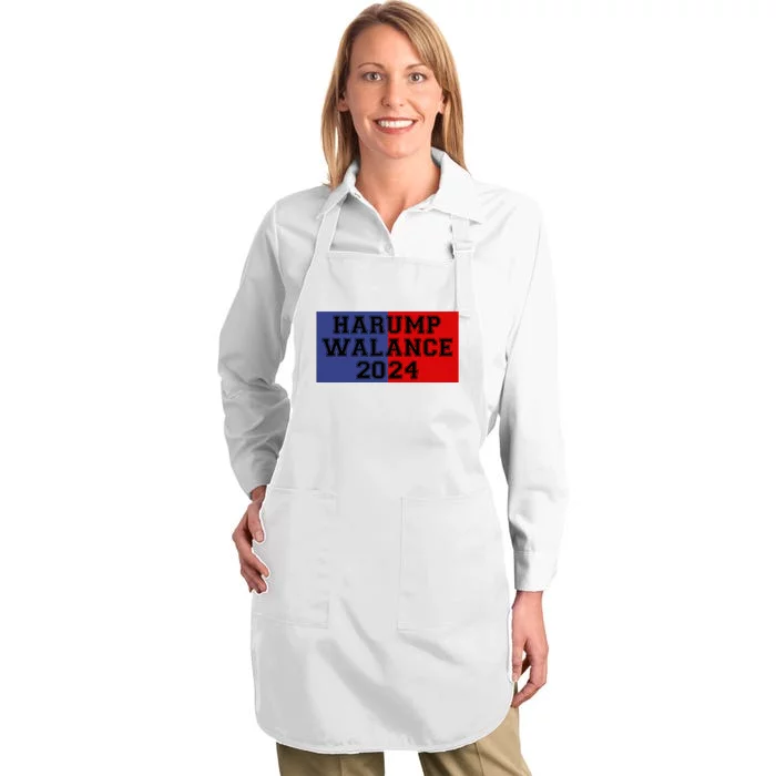 Harump Walance 2024 Harris Trump Walz Vance Funny 2024 Full-Length Apron With Pocket