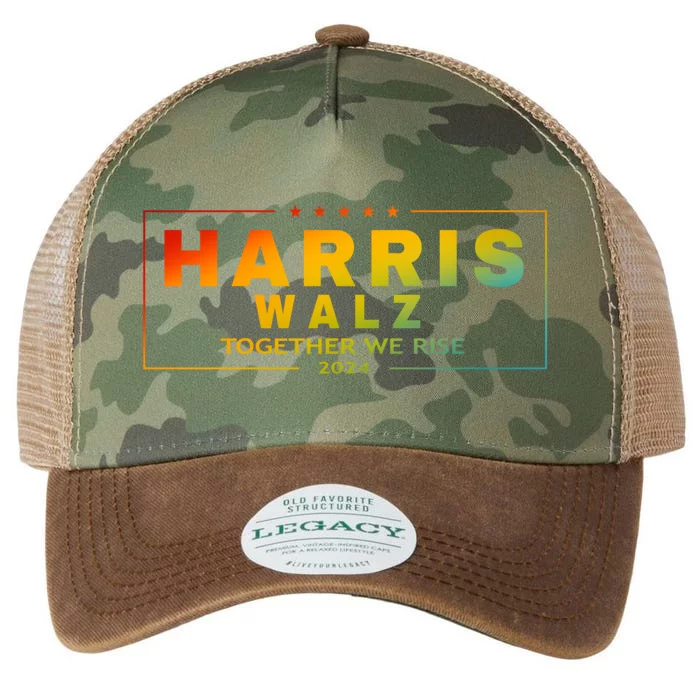 Harris Walz 2024 Together We Rise Lgbt Funny Gift Legacy Tie Dye Trucker Hat