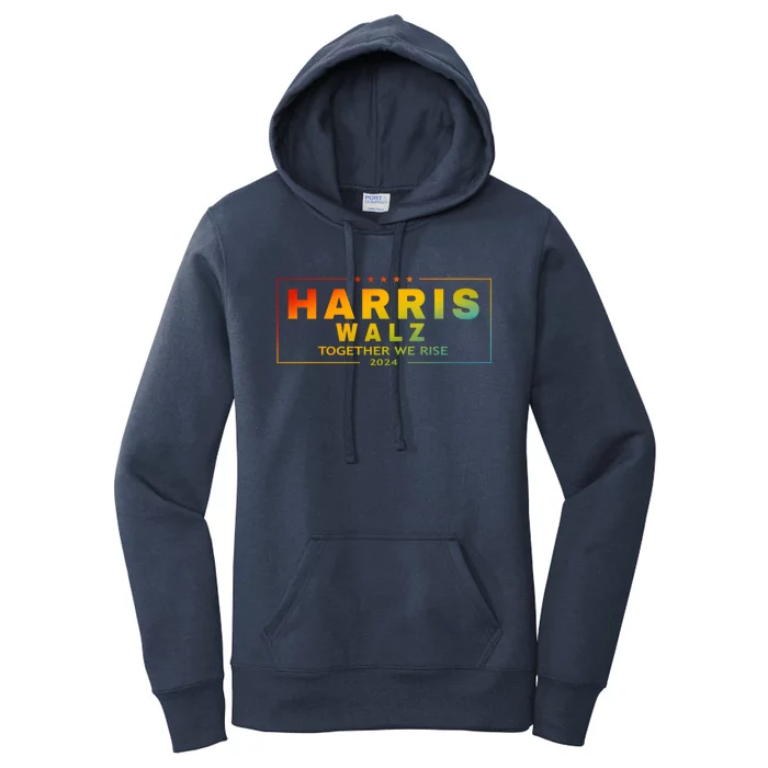 Harris Walz 2024 Together We Rise Lgbt Funny Gift Women's Pullover Hoodie