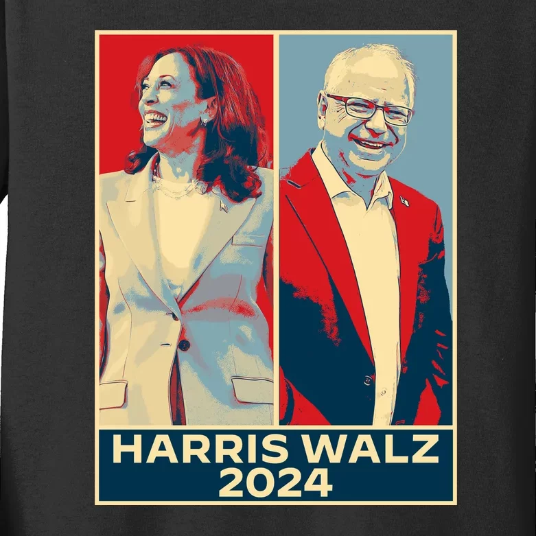 Harris Walz 2024 Kamala Harris Tim Walz For Vp Kids Long Sleeve Shirt