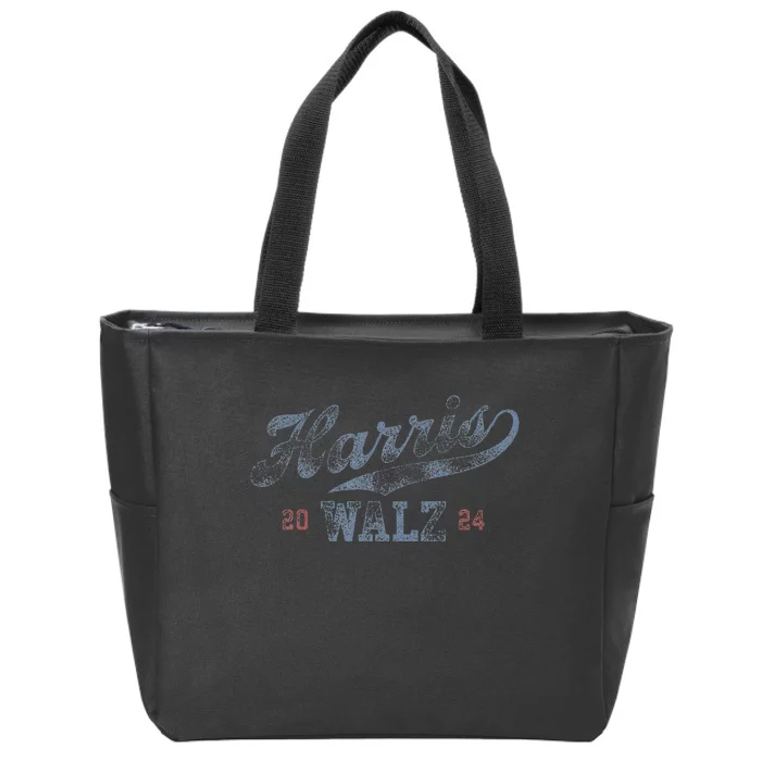 Harris Waltz 2024 Baseball Script Women Harris Waltz 2024 Gift Zip Tote Bag