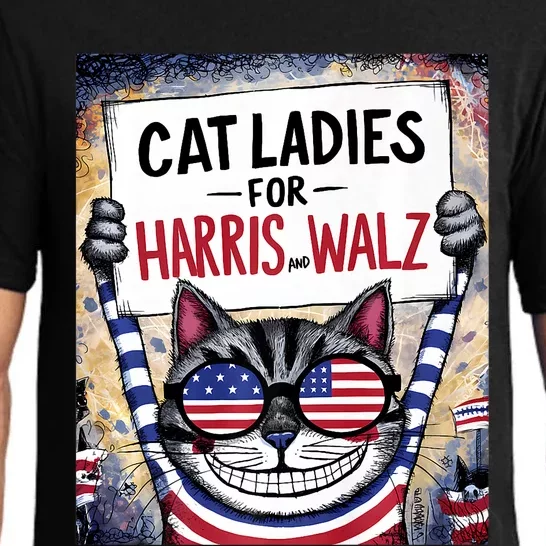 Harris Waltz 2024 Cat Ladies For Harris And Walz 2024 Pajama Set