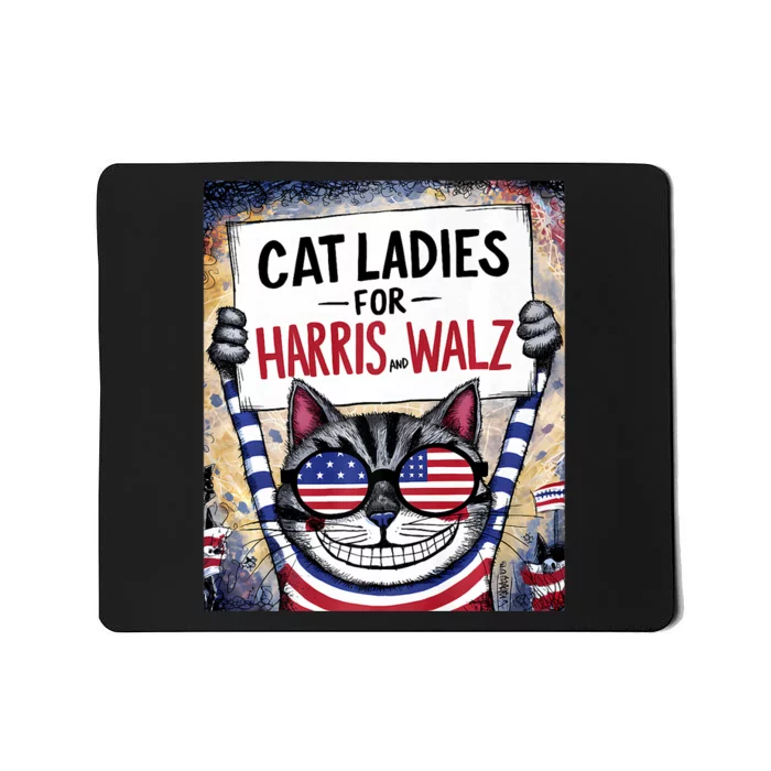 Harris Waltz 2024 Cat Ladies For Harris And Walz 2024 Mousepad