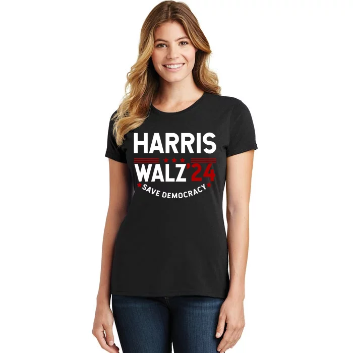 Harris Walz 2024 Save Democracy Women's T-Shirt