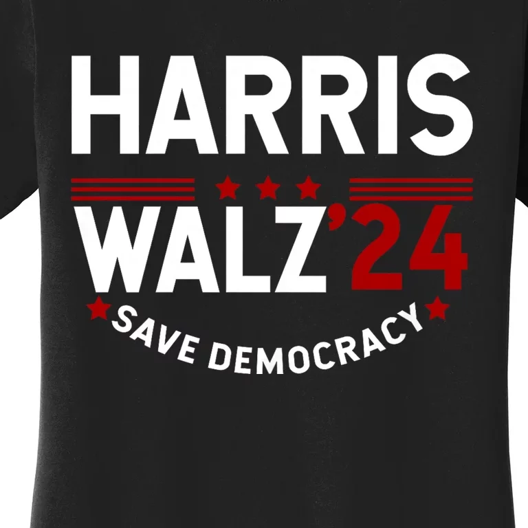 Harris Walz 2024 Save Democracy Women's T-Shirt