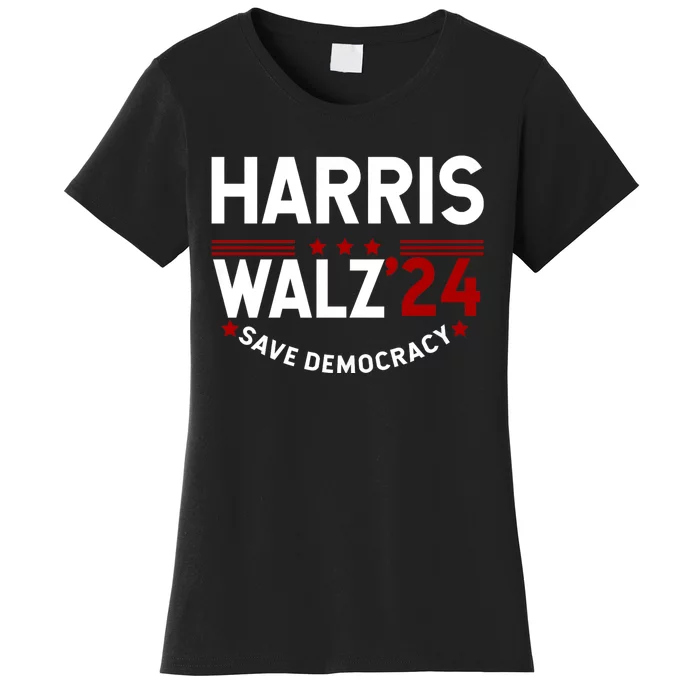 Harris Walz 2024 Save Democracy Women's T-Shirt