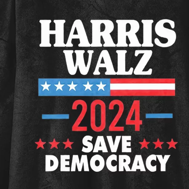 Harris Walz 2024 Save Democracy Hooded Wearable Blanket