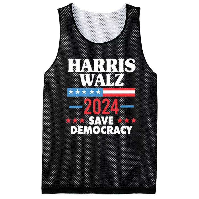 Harris Walz 2024 Save Democracy Mesh Reversible Basketball Jersey Tank